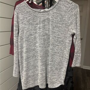 Market & Spruce Heather Gray Long Sleeve Sweater